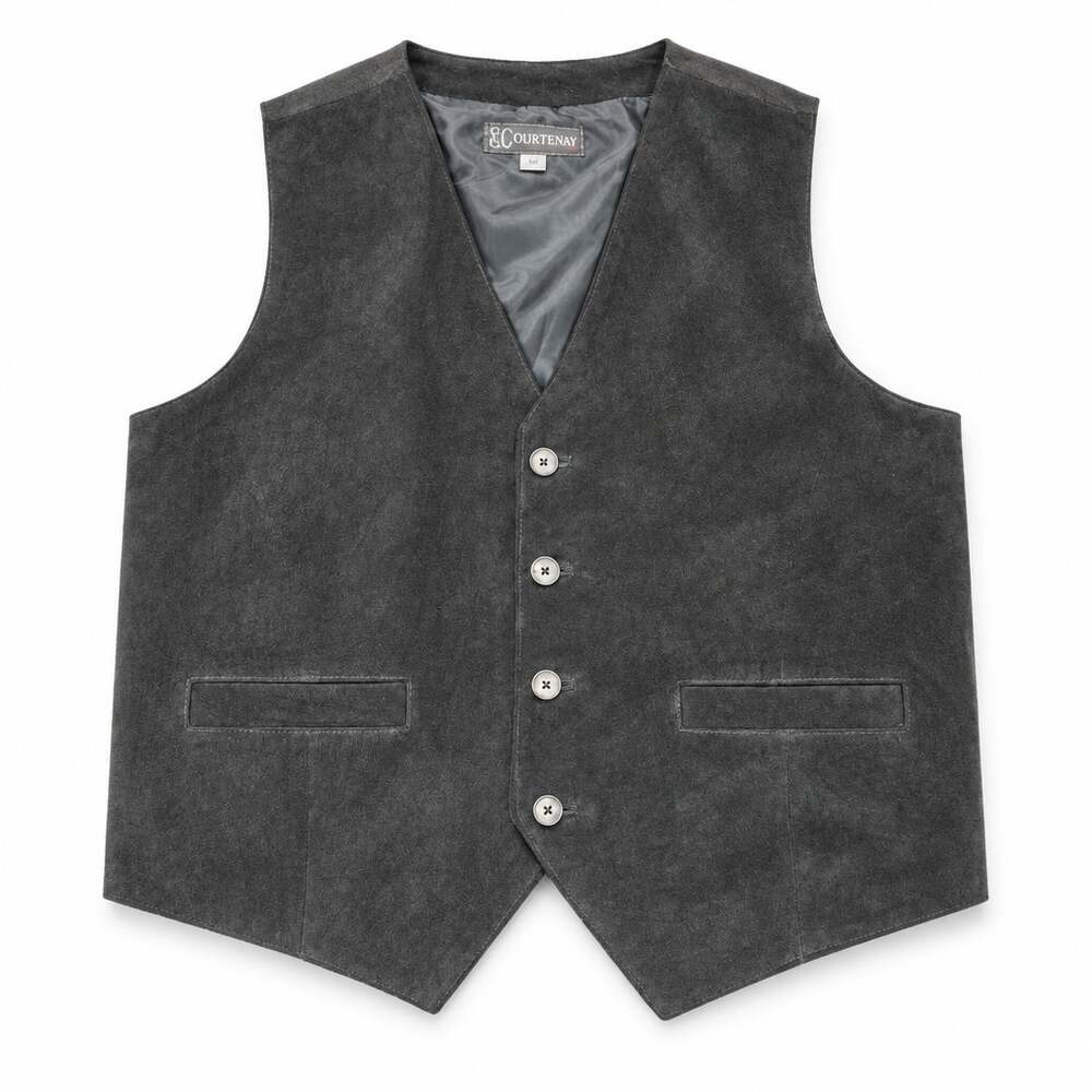 VTG CC Courtenay Black Suede Leather Western Vest XXL Aztec Southwestern Boho